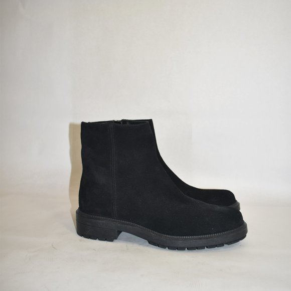 Aquatalia Lauriston weatherproof bootie LUGGED MOTO SUEDE BLACK 8.5 (P5) - Picture 3 of 9
